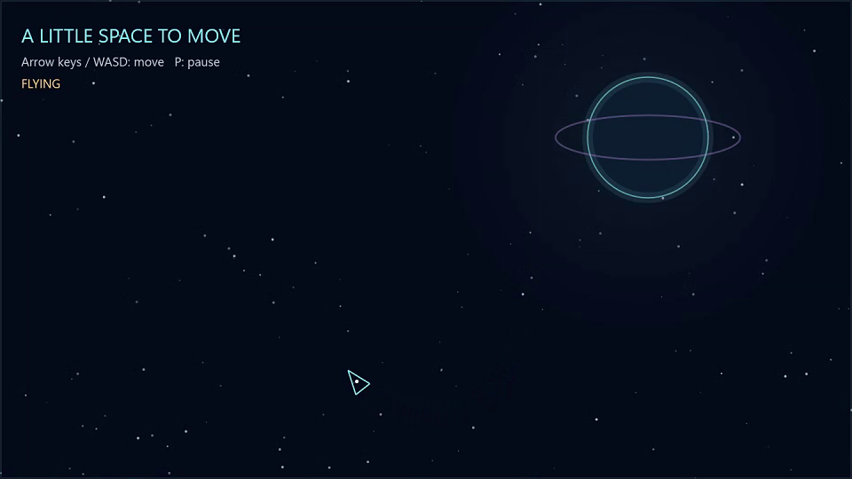 The ship and starfield with a hazy planet, foreground border, and XAML heading.